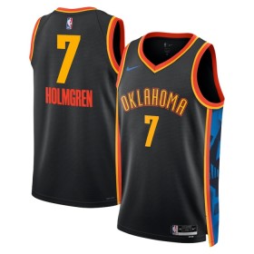 Camiseta Hombre Oklahoma City Thunder Chet Holmgren 2024-25 Nike City Edition Negro Swingman